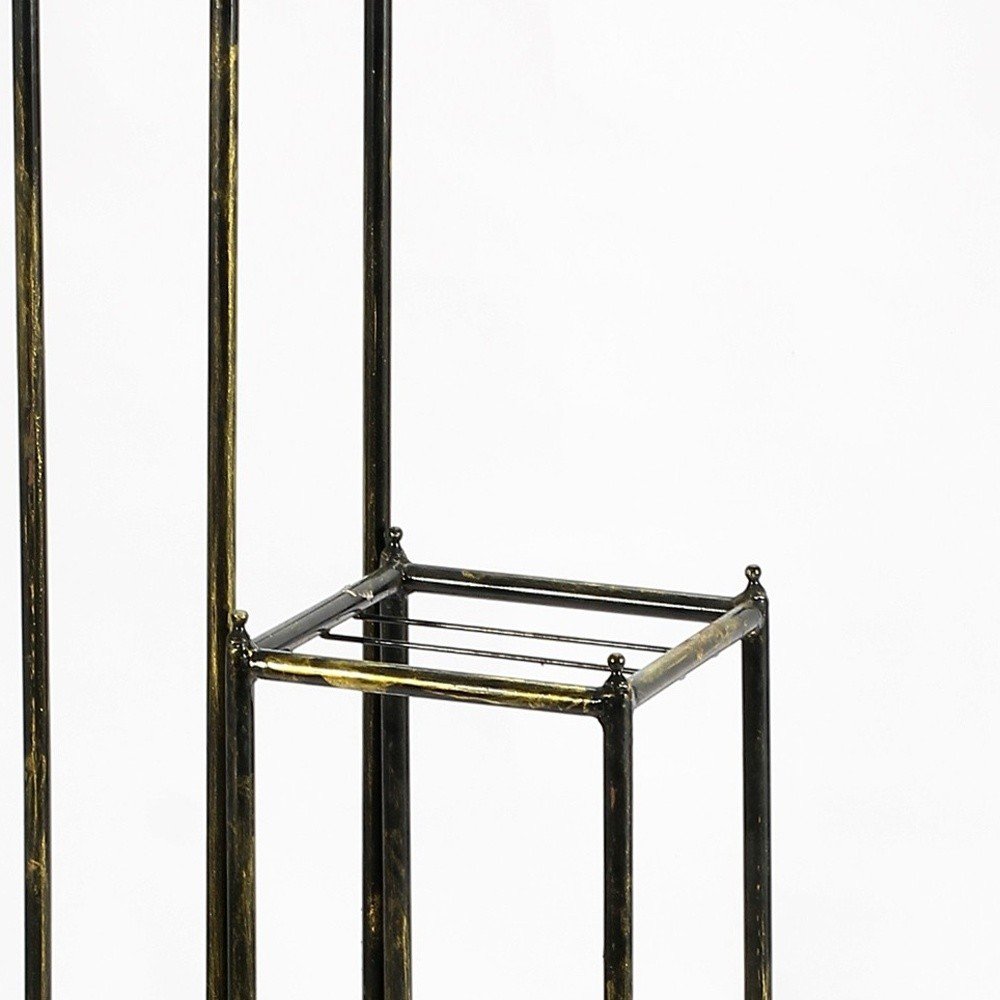 Set of Three Black And Gold Metal Garden Accents Accessories HomeRoots