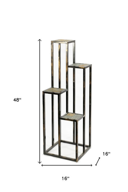 48" Black And Gold Metal Garden Accents Accessories HomeRoots