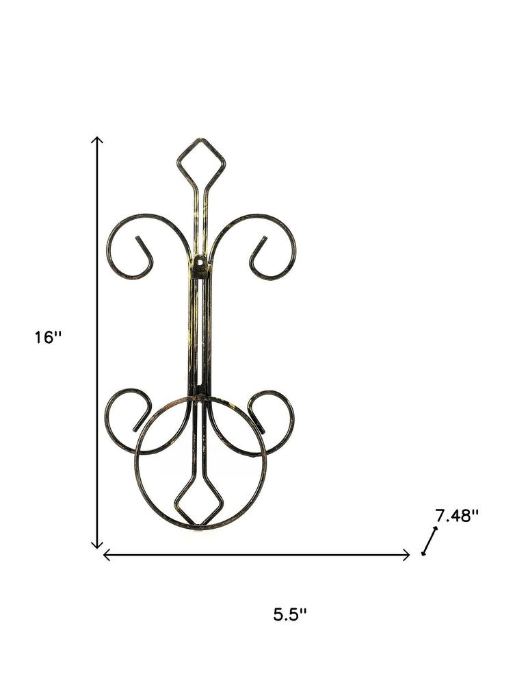 16" Black And Gold Metal Garden Accents Accessories HomeRoots