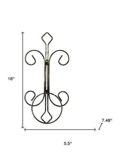 16" Black And Gold Metal Garden Accents Accessories HomeRoots