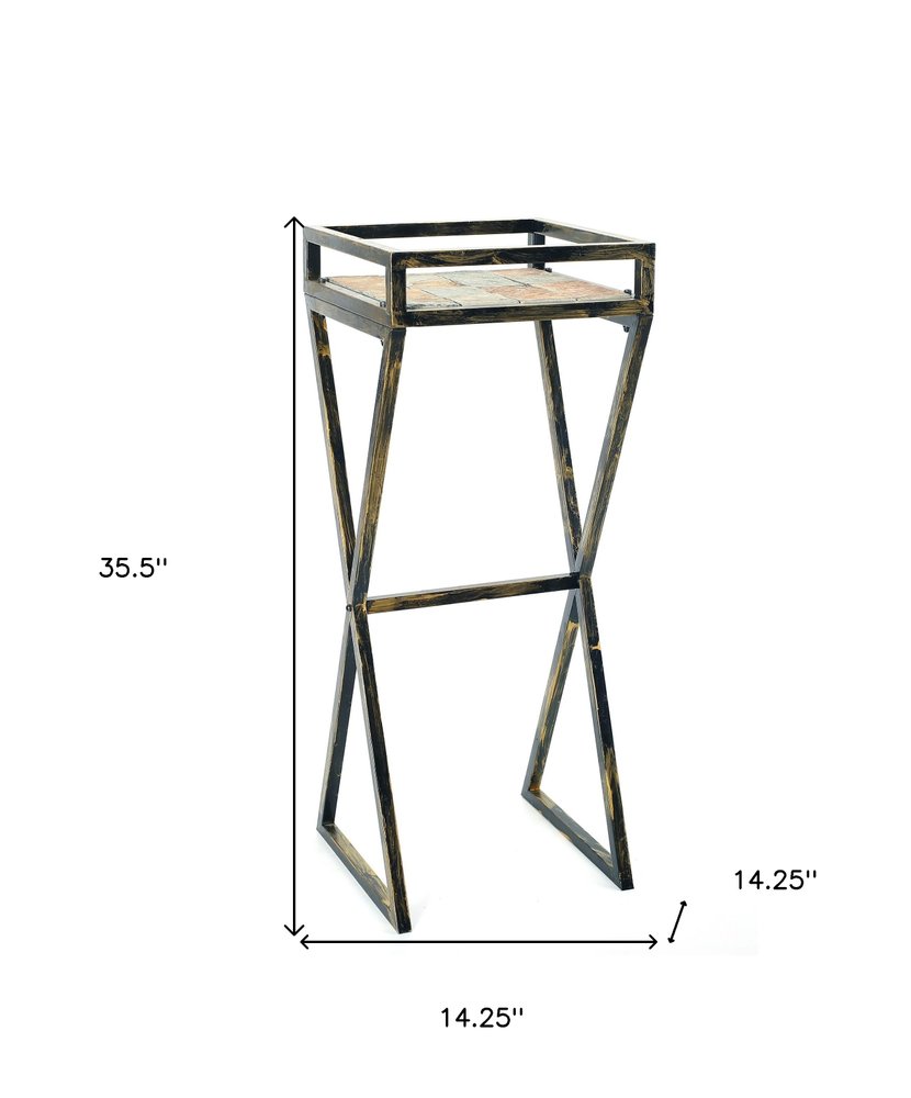 36" Black And Gold Metal Garden Accents Accessories HomeRoots