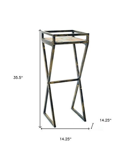 36" Black And Gold Metal Garden Accents Accessories HomeRoots