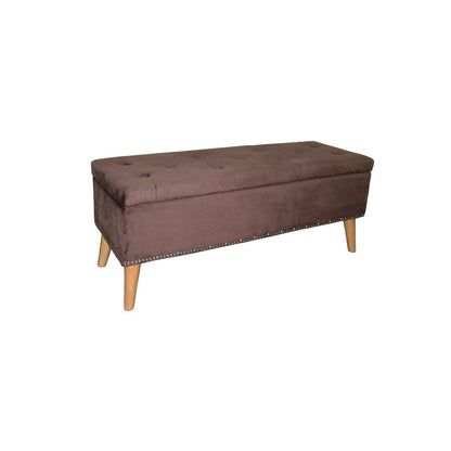 Cozy Brown Suede Storage Bench HomeRoots
