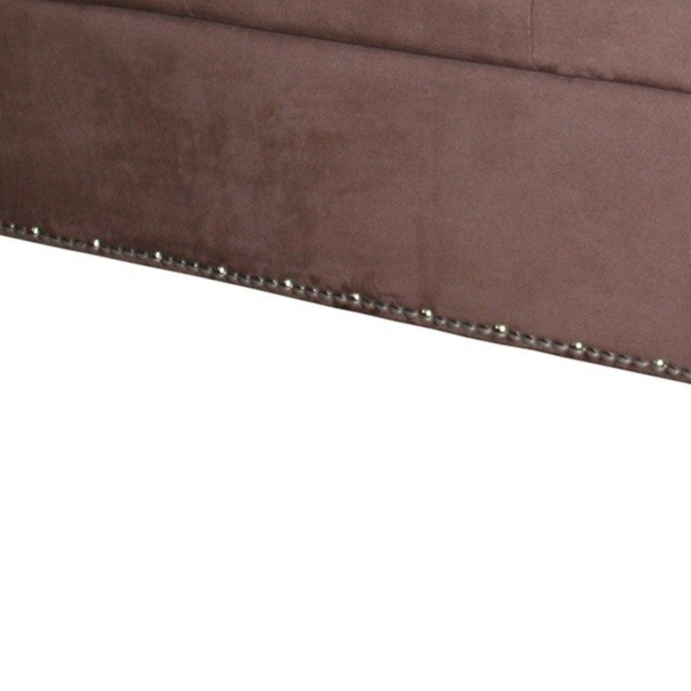 Cozy Brown Suede Storage Bench HomeRoots