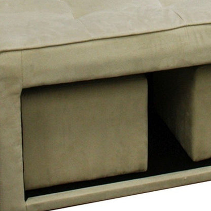 Beige Storage Bench and Ottoman Set HomeRoots
