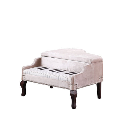 Silver Velour Baby Grand Piano Storage Bench HomeRoots