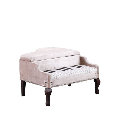 Silver Velour Baby Grand Piano Storage Bench HomeRoots