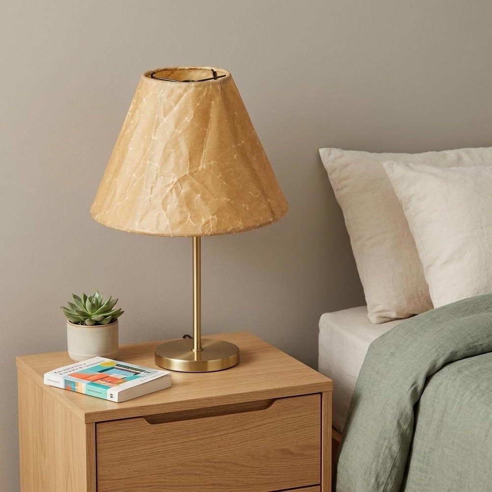Brown Crinkle Oil Paper Empire Lamp Shade HomeRoots