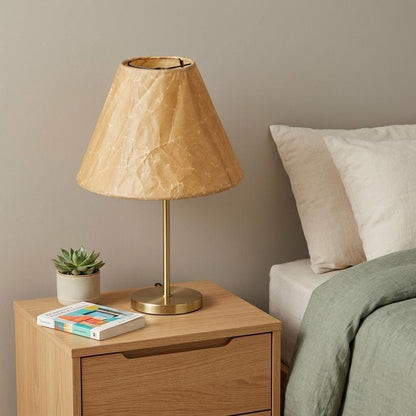 Brown Crinkle Oil Paper Empire Lamp Shade HomeRoots