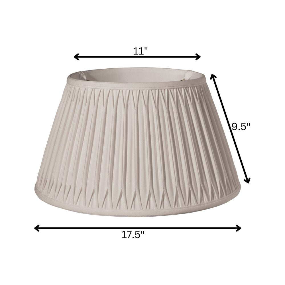 Cream Shantung Silk Pleated Drum Lamp Shade HomeRoots