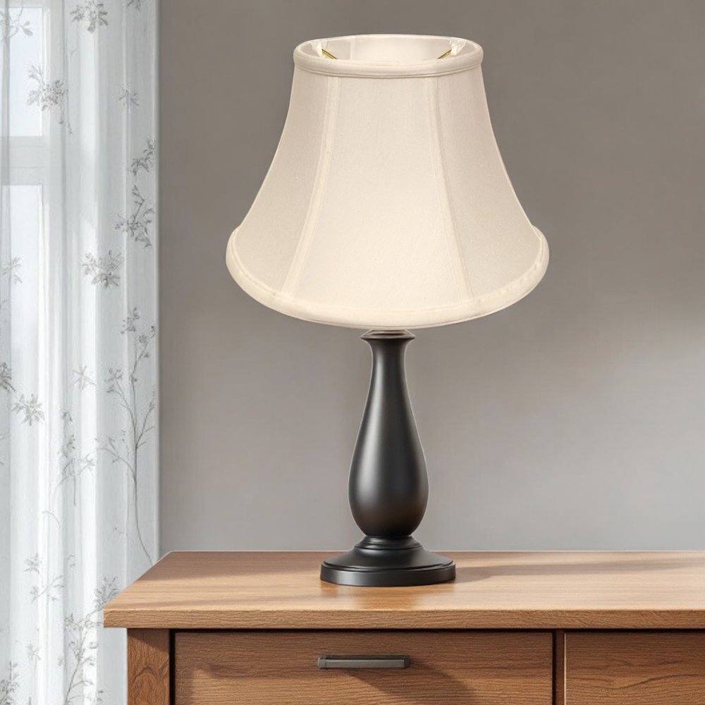 White Monay Shantung Silk Drum Lamp Shade HomeRoots