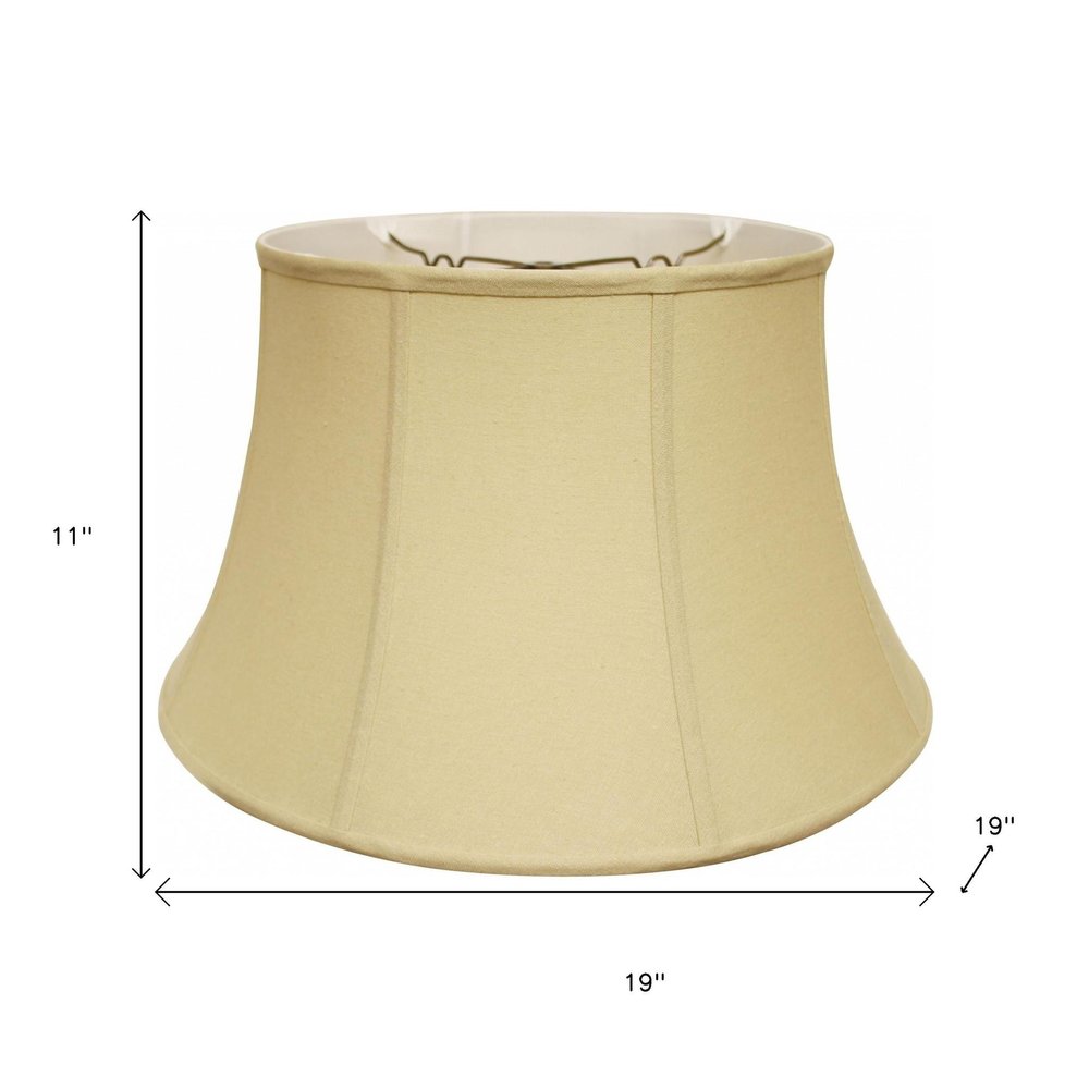 Tan Linen Drum Lamp Shade — view 3