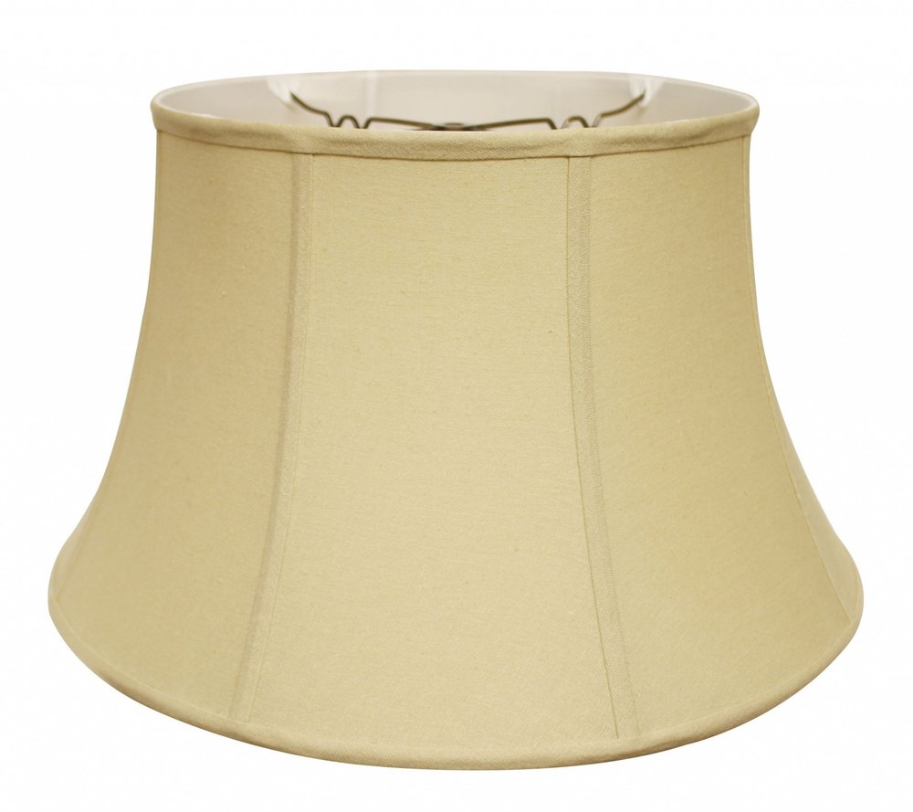 Tan Linen Drum Lamp Shade — view 1
