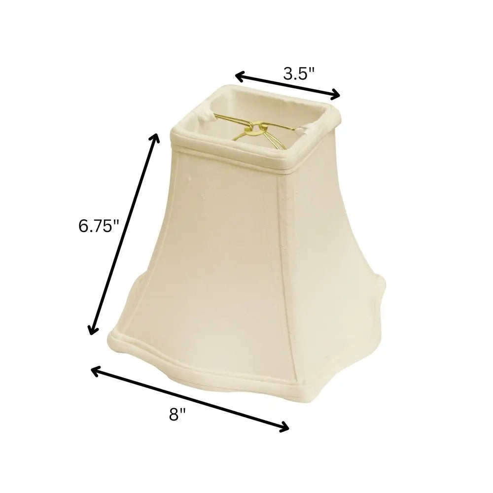 White Monay Shantung Silk Square Lamp Shade HomeRoots