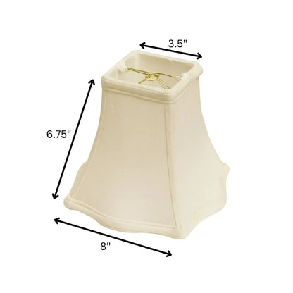 White Monay Shantung Silk Square Lamp Shade HomeRoots