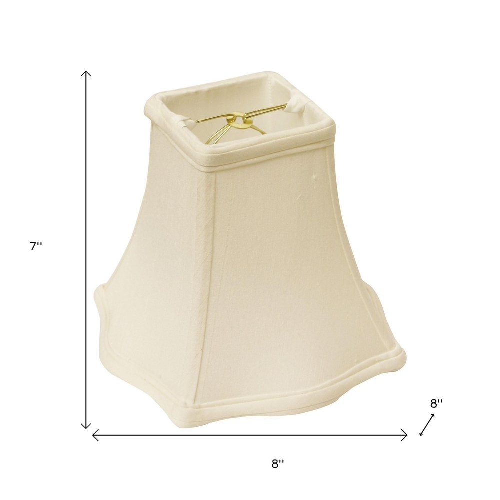 White Monay Shantung Silk Square Lamp Shade