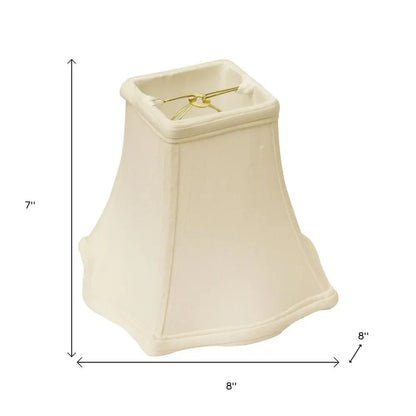 White Monay Shantung Silk Square Lamp Shade HomeRoots