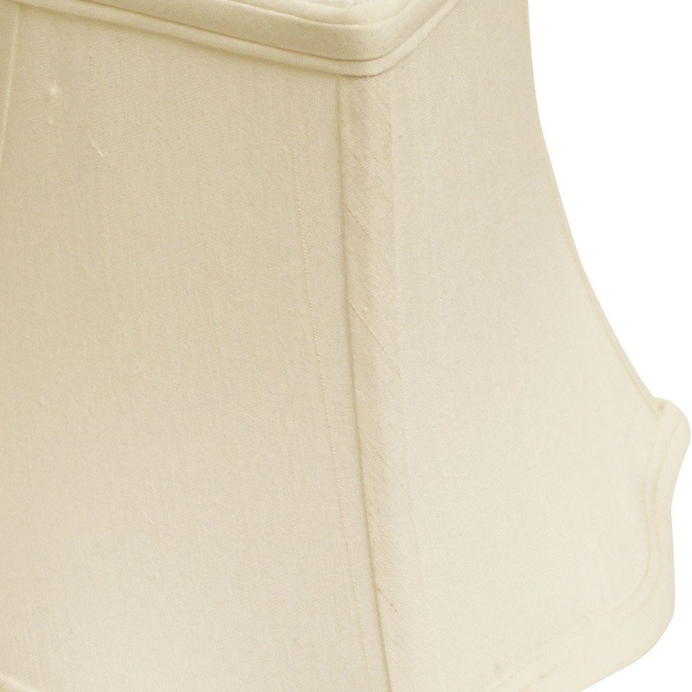 White Monay Shantung Silk Square Lamp Shade — view 3