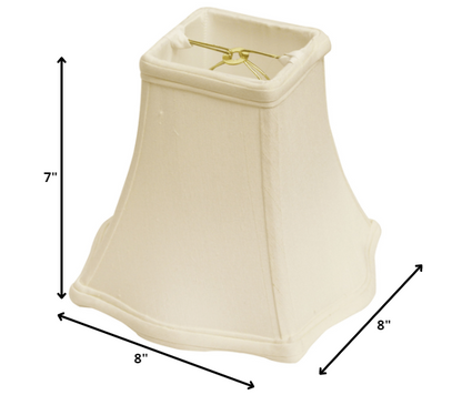 8" White Premium Square Monay Shantung Lampshade