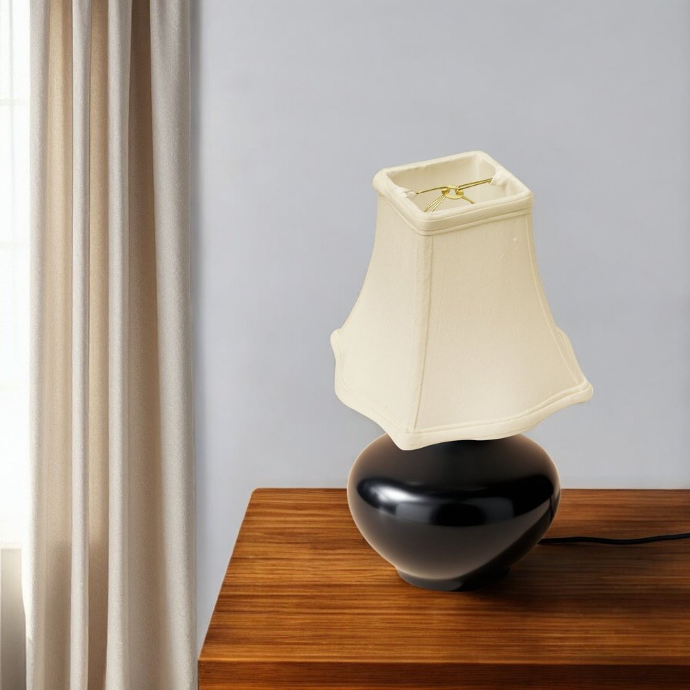 White Monay Shantung Silk Square Lamp Shade — view 2