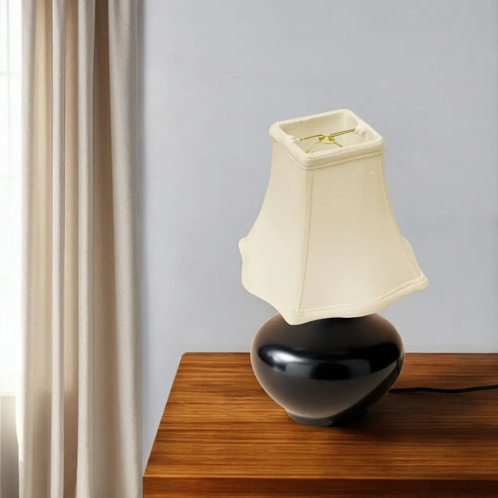 White Monay Shantung Silk Square Lamp Shade HomeRoots