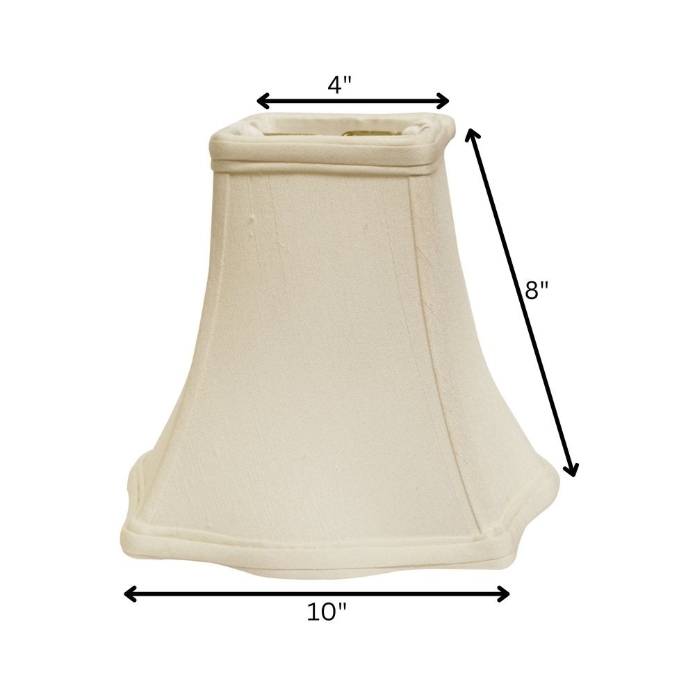 White Monay Shantung Silk Square Lamp Shade HomeRoots