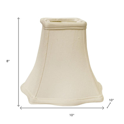 White Monay Shantung Silk Square Lamp Shade HomeRoots