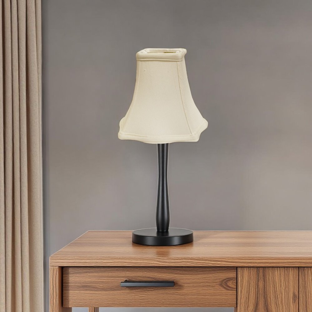 White Monay Shantung Silk Square Lamp Shade — view 3