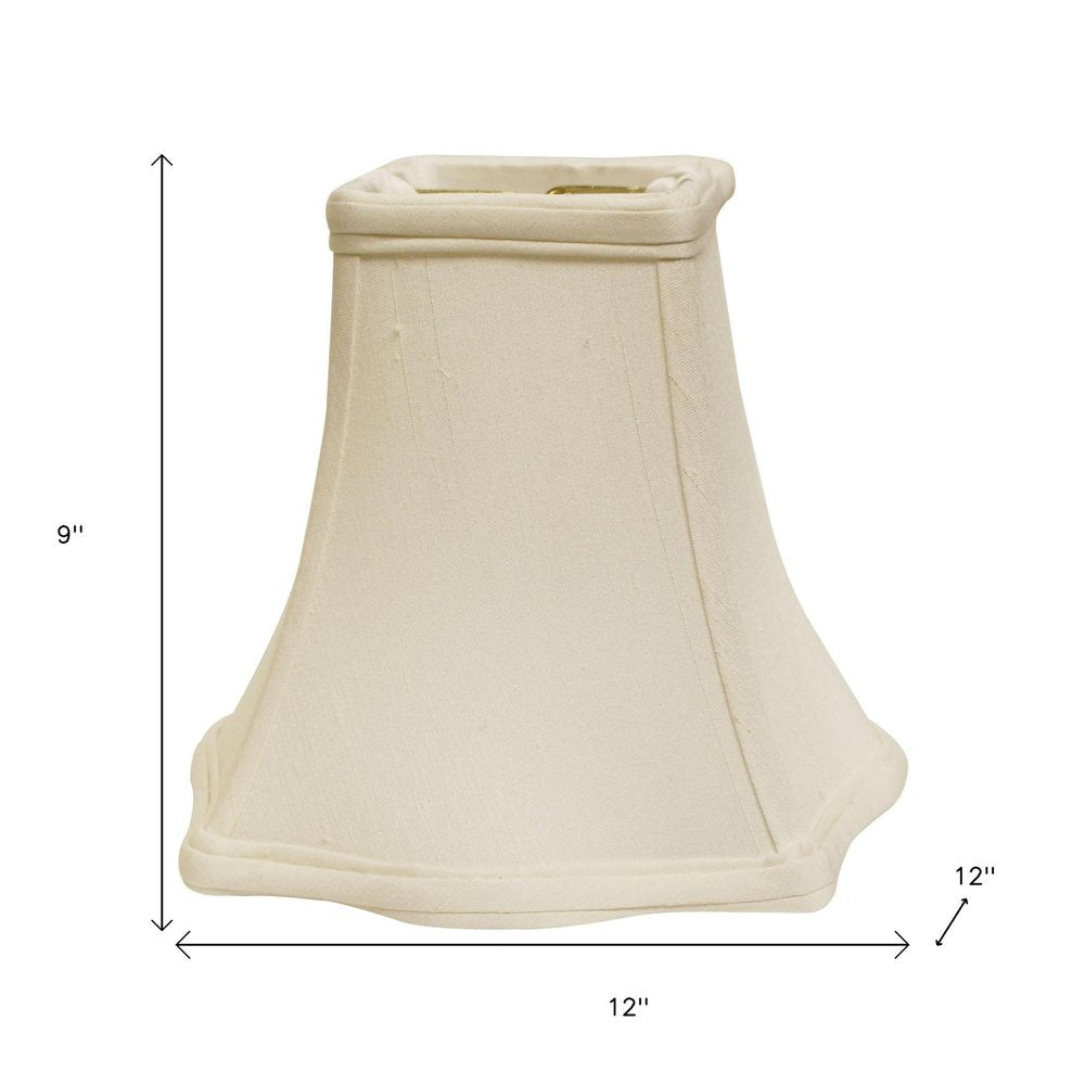 White Monay Shantung Silk Square Lamp Shade HomeRoots