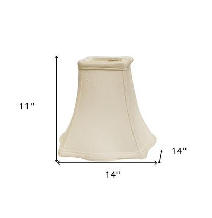 14" White Premium Square Monay Shantung Lampshade