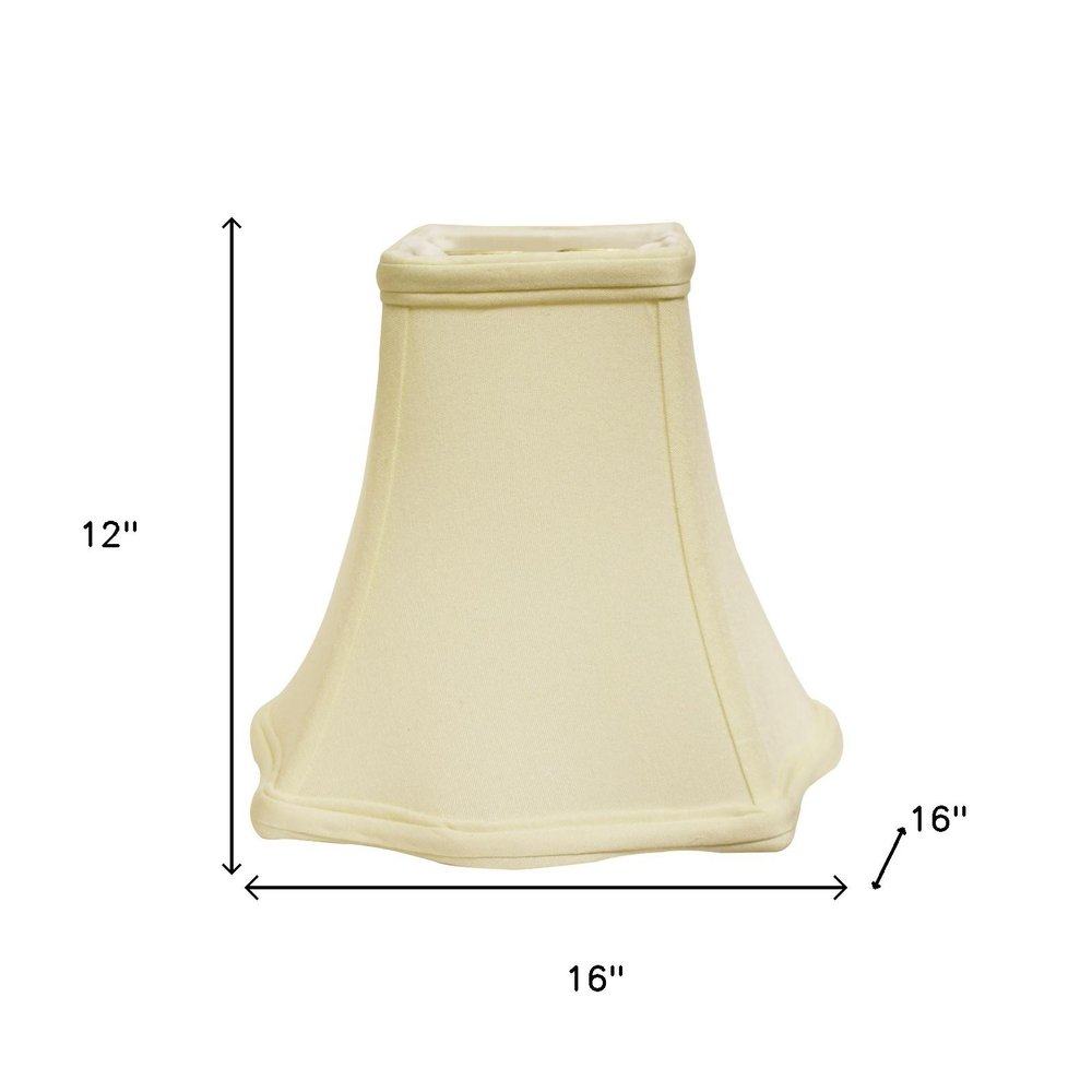 16" Ivory Premium Square No Slub Lampshade — view 9