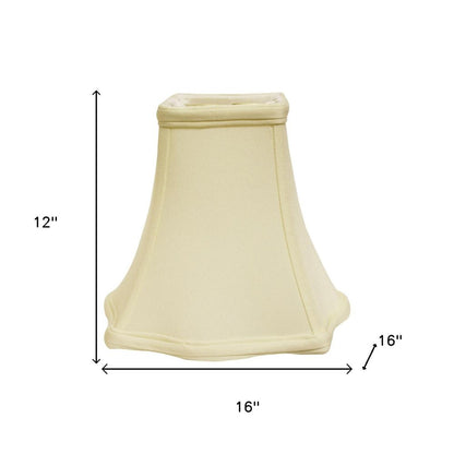 16" Ivory Premium Square No Slub Lampshade HomeRoots