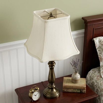 White Monay Shantung Silk Square Lamp Shade HomeRoots