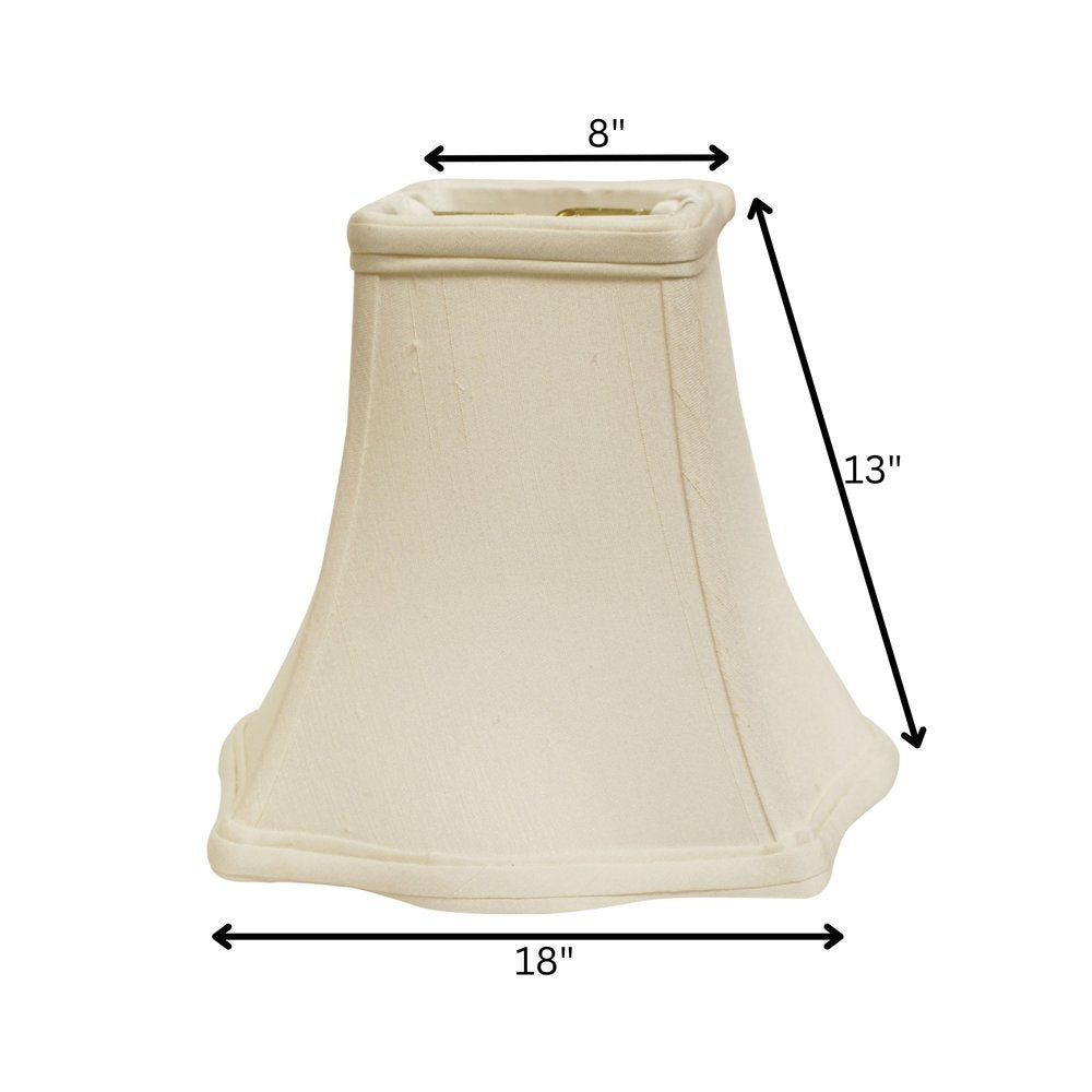 White Monay Shantung Silk Square Lamp Shade HomeRoots