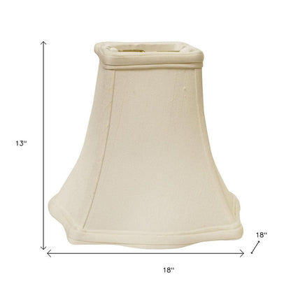 White Monay Shantung Silk Square Lamp Shade