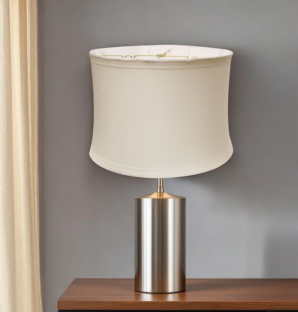Snow Linen Drum Lamp Shade — view 3