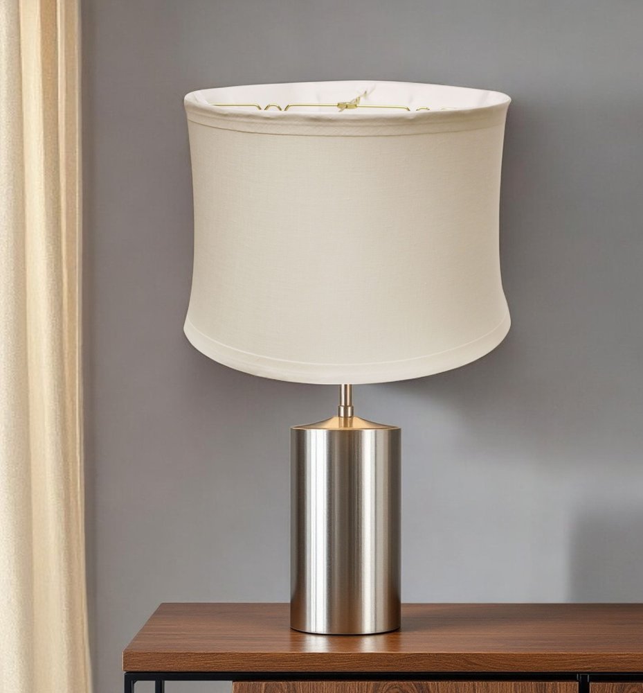 Snow Linen Drum Lamp Shade — view 2