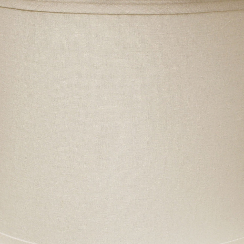 17" Snow Drum Trimmed Linen Lampshade