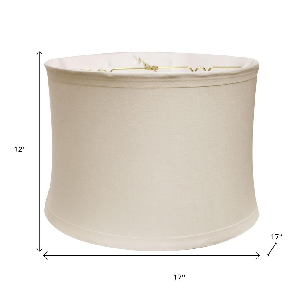 Snow Linen Drum Lamp Shade — view 4