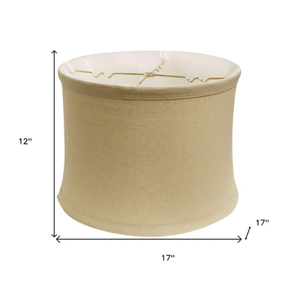 17" Rosewood Drum Trimmed Linen Lampshade