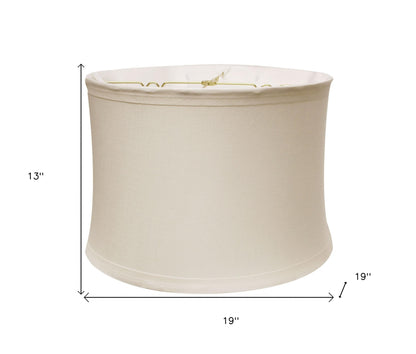 19" Snow Drum Trimmed Linen Lampshade