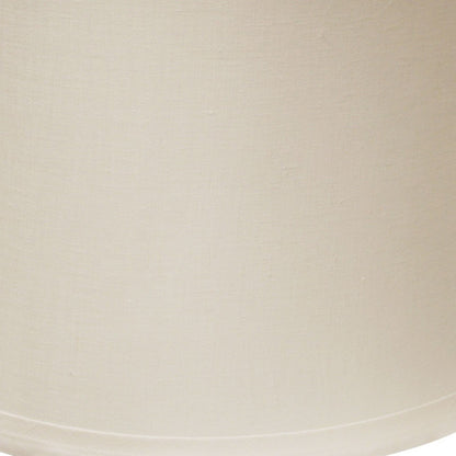 19" Snow Drum Trimmed Linen Lampshade