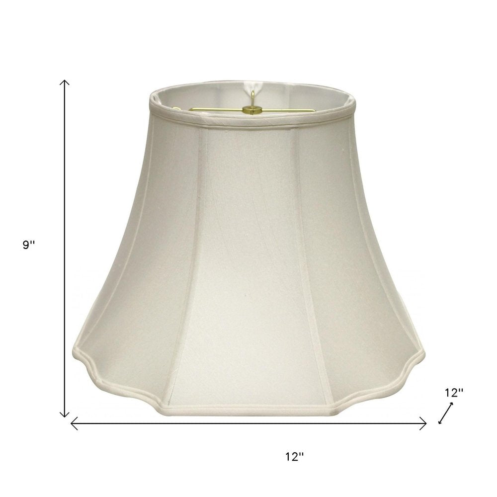 White Monay Shantung Silk Bell Lamp Shade HomeRoots