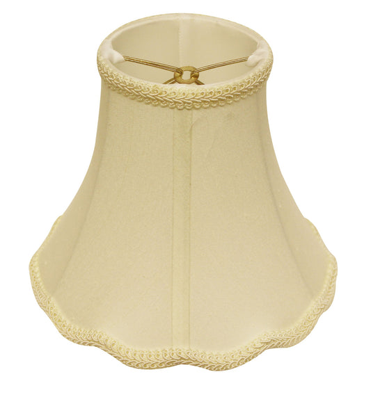 8" Ivory Slanted Scallop Bell Monay Shantung Lampshade