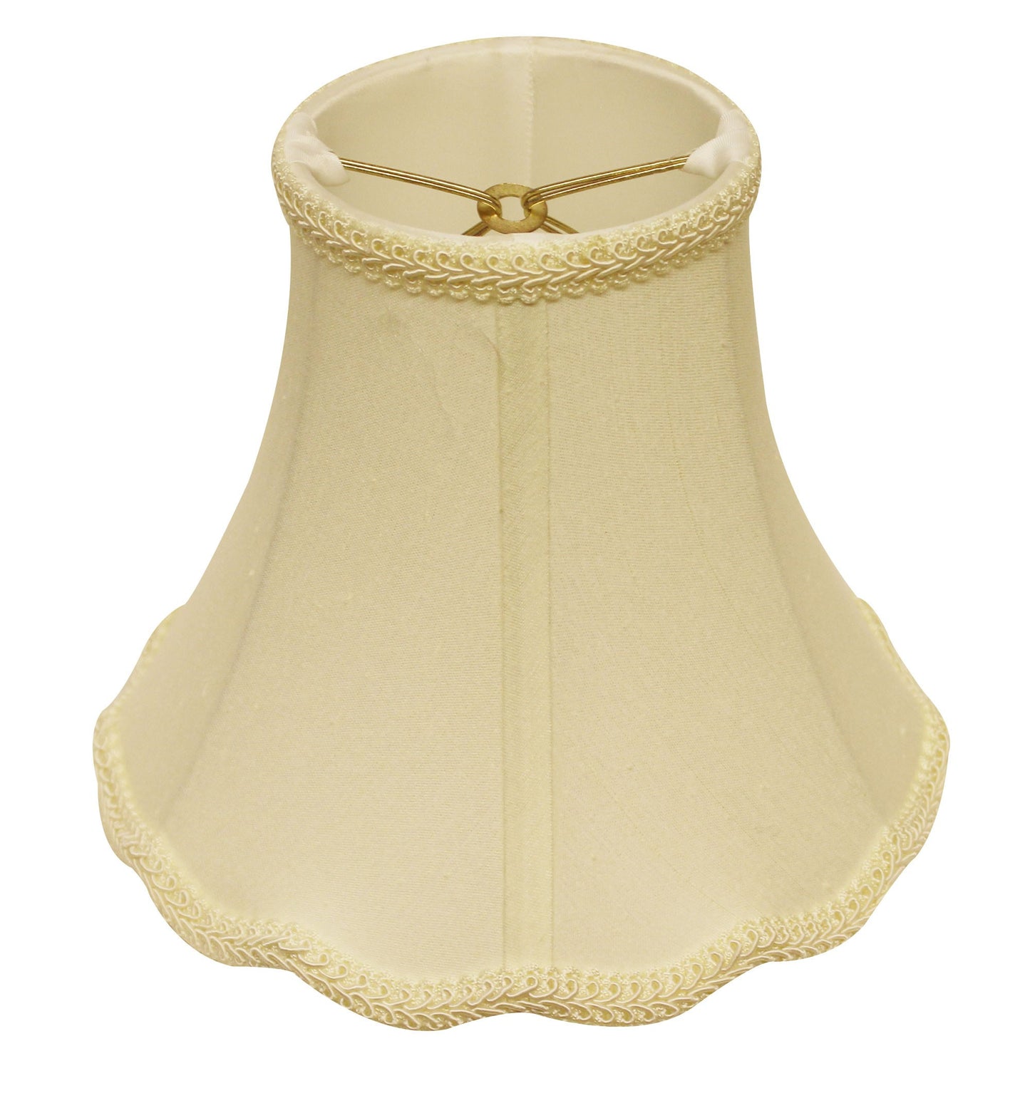 8" Ivory Slanted Scallop Bell Monay Shantung Lampshade