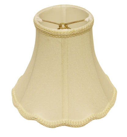 8" Ivory Slanted Scallop Bell Monay Shantung Lampshade