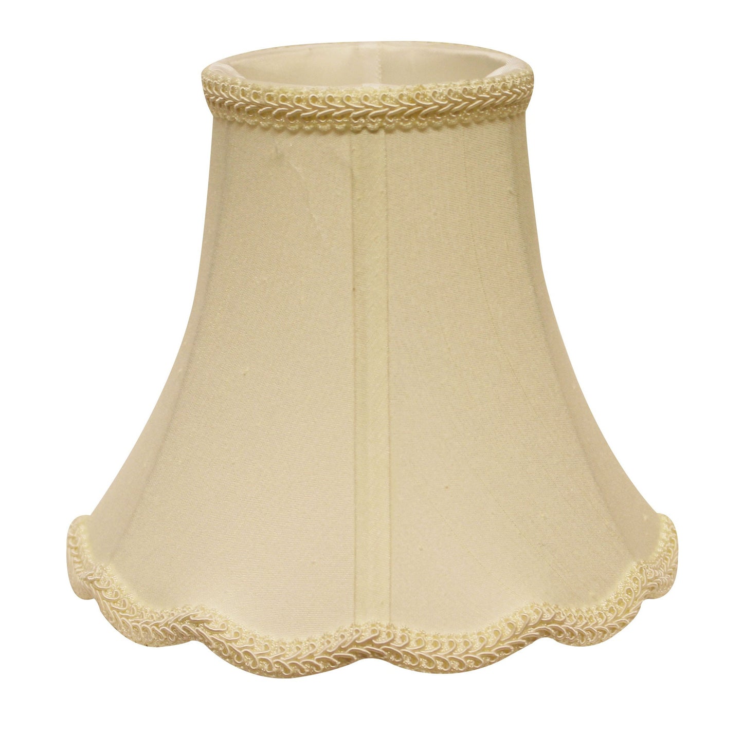 10" Ivory Slanted Scallop Bell Monay Shantung Lampshade