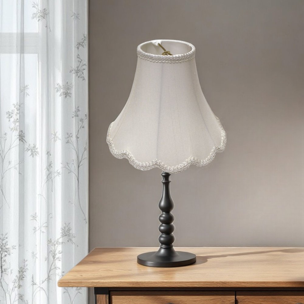 White Monay Shantung Silk Bell Lamp Shade HomeRoots