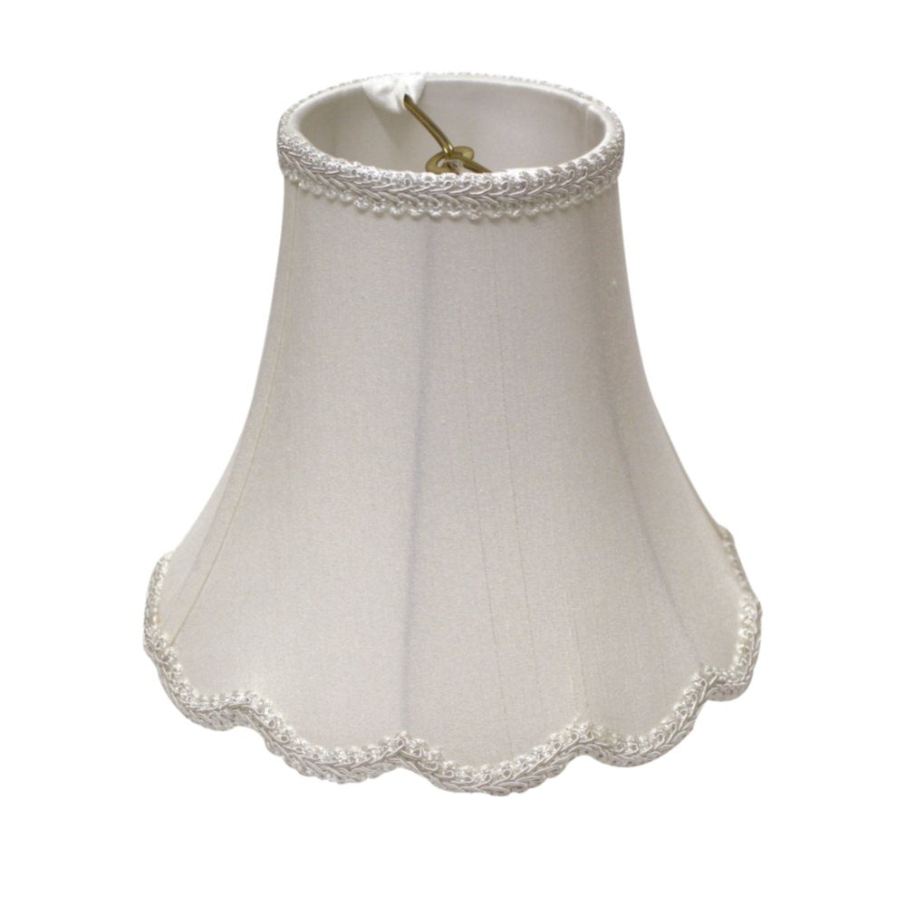 White Monay Shantung Silk Bell Lamp Shade HomeRoots