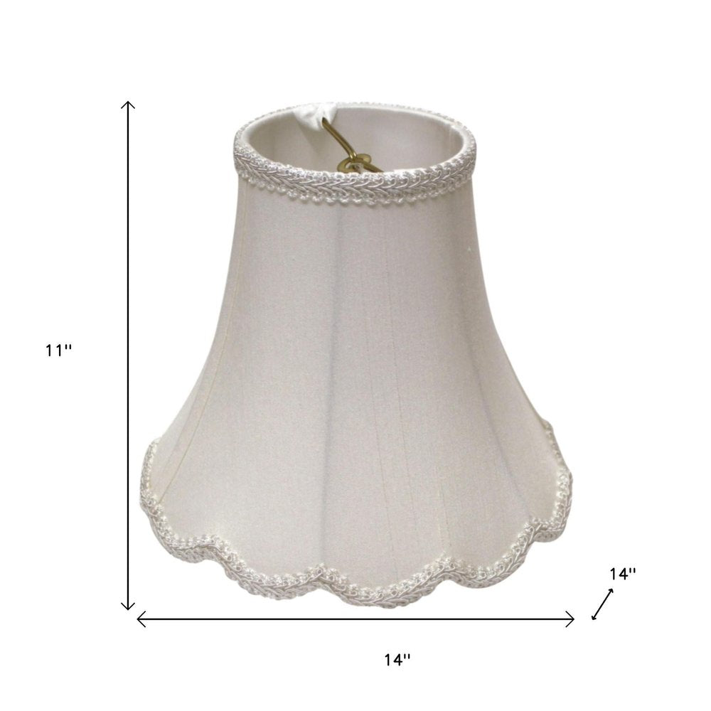 White Monay Shantung Silk Bell Lamp Shade HomeRoots